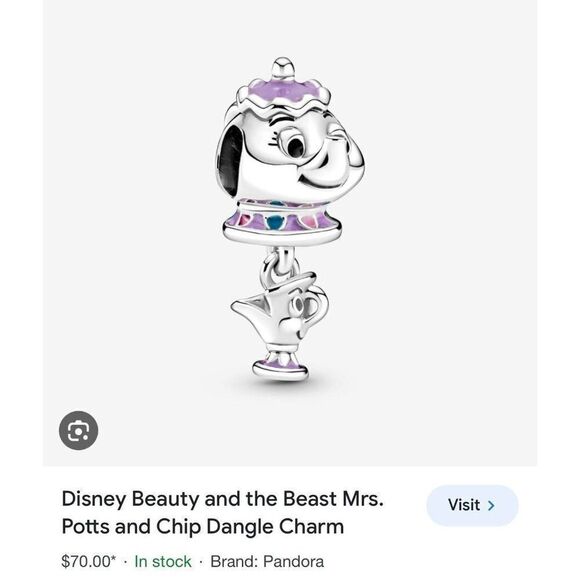 Pandora Disney Beauty & The Beast Mrs Potts and Chip Charm - Picture 5 of 5